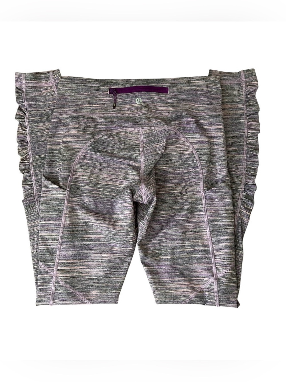 Lululemon Sz 6 Purple Pocket And Rouched Leggings